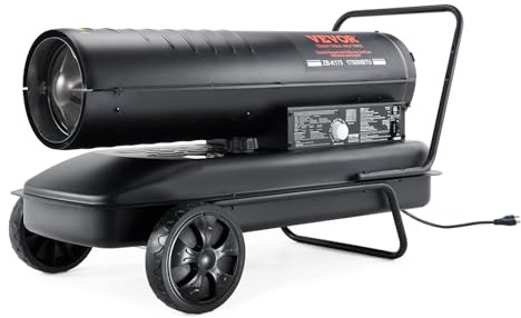VEVOR Kerosene Forced Air Heater, 175000 BTU Portable Torpedo Diesel Space Heater with Thermostat, 13.2 Gallon Tank Energy-Efficient heavy-duty Heater, for Indoor Outdoor Use Workshop Industry