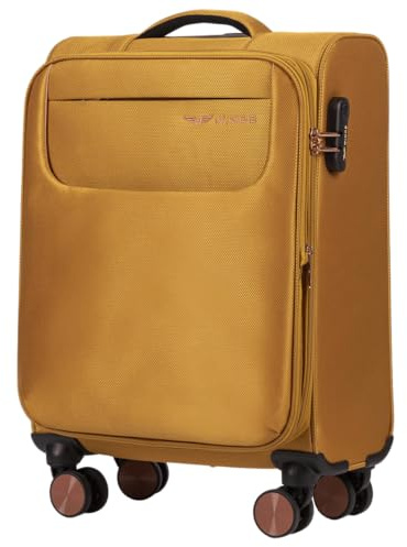 Wings Tern - Maleta blanda para cabina (20, 38L, mango telescópico, ruedas de 360°, cierre TSA), color amarillo, amarillo, 55,5x38,5x19,5, Maleta