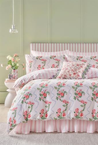 Cath Kidston Rose Flutter Pink Duvet Cover Set Floral Themed Double Bedding