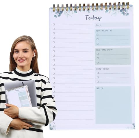Bloques de notas de lista de tareas diarias, bloque de listas de tareas - 52 hojas para hacer cuaderno diario,To Do Notebook Daily List, lista de verificación organizador de cuadernos