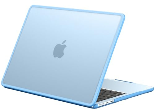 BlueSwan Anti-Cracking Hard Shell Case Compatible with MacBook Air 15 inch M5 M4 M3 M2 2026-2023 A3448 A3241 A3114 A2941, Drop Protection Soft TPU Bumper PC Base for Air 15.3 inch, Frosted Sky Blue