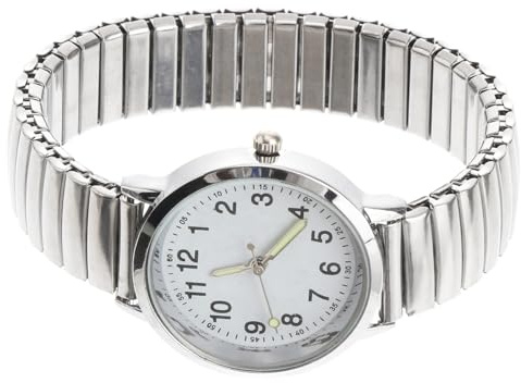 CTIRCHIU Reloj de Pulsera Estilo Clásico y Elegante para Personas Mayores Números Grandes Varios Estilos Diseño Luminoso y Material de Cuarzo Resistente Color Plata