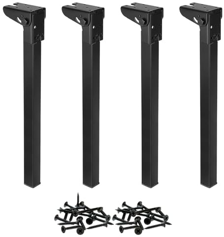 NBYTLT 4Pcs 90° Iron Folding Table Legs, 35cm with Self-Locking Hinges