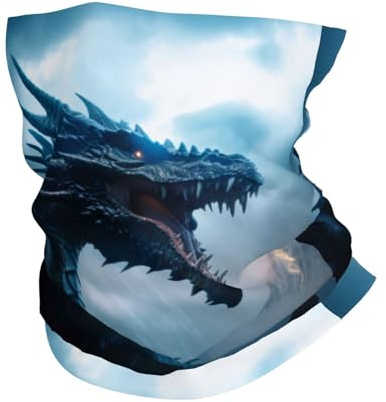 Blå åskstorm drake unisex halsduk elastisk loop halsduk varm halsslang för jogging vinter cykling löpning
