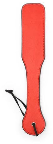 IRFHDCX Fusta Caballo látigos de Caballo Flogger Cultivos equitación Paleta Felpa Negra Cuero Rojo 32 cm