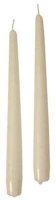 Cereria di Giorgio 10 Candele coniche Ø 2,2 cm Altezza 25 cm - Candele Decorative per la casa – Colore Avorio – Durata 7 Ore – Inodore – Cera vegana Naturale – Senza Olio di Palma – Made in Italy