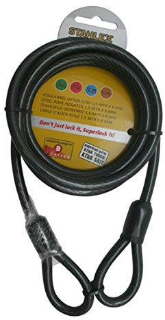 Stahlseil mit Schlaufen Ösen Drahtseil Sicherheitskabel Fahrrad 1,5m Ø8 mm