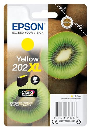 Epson EP64636 Original 202XL Tinte Kiwi (XP-6000, XP-6005, XP-6100, XP-6105), gelb
