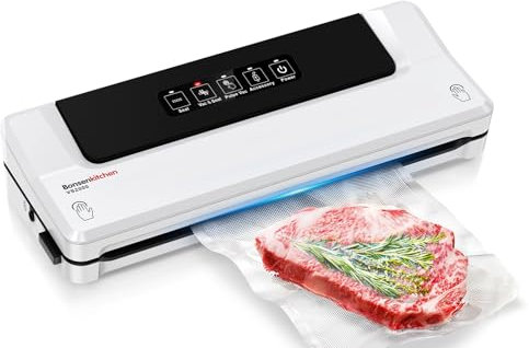 Bonsenkitchen Envasadora al Vacío 4 en 1 para Uso Doméstico y Comercial, Maquina al Vacio de Alimentos, Incluyendo 5 Bolsas (20 x 30 cm), VS2000