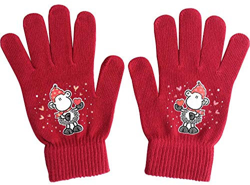 Sheepworld 49800 Handschuh Schaf, Baumwolle, Einheitsgröße, Rot
