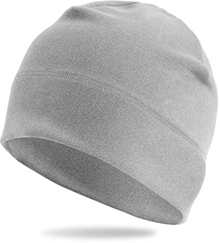 Arcweg Winter Thermal Running Hat Fleece Skull Cap Hat Helmet Liner Windproof Runnning Beanies Cycling Cap Breathable Unisex for Men Women Sports Head Warmer 22-24 Inches Grey