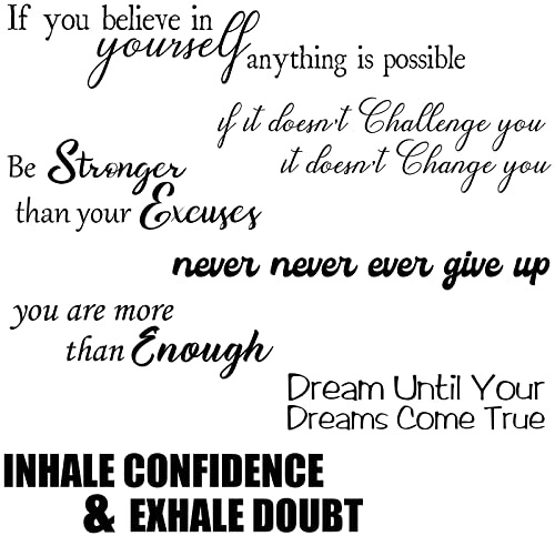 7 Pcs Inspirational Vinyl Wall Decals, Positive Affirmations Wall Decor