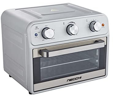 Necchi Forno e friggitrice ad aria grande - NK021 da 21 litri con timer da 60 minuti e controllo temperatura 90-230° Toast/Broil/Bake/Girarrosto