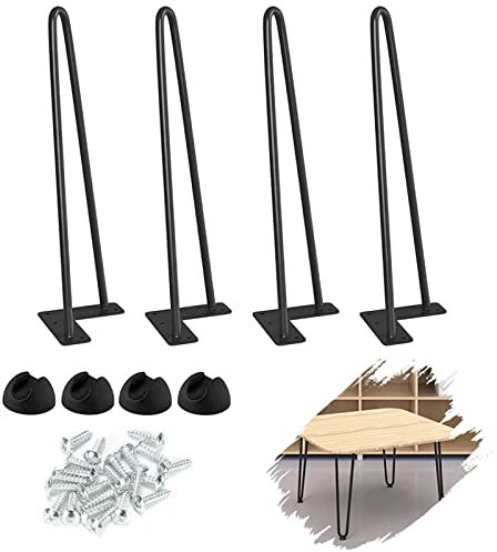 Trintion 4 Stück Haarnadel Tischbeine 35cm Hairpin Legs Metall Tischbeine Tischgestell Haarnadelbeine Möbel Stützfuß für Esstisch Bürotisch Bartisch