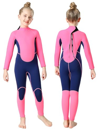 REALON Kids Full Wetsuit Toddler Boys Girls and Youth 2.5mm 3mm Neoprene Child Wet Suit Back Zipper Thermal Swimsuits for Diving Surfing Swimming Water Sprot