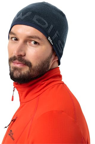 Jack Wolfskin Unisex Brand Beanie-Mütze, Midnight Sky, Einheitsgröße EU