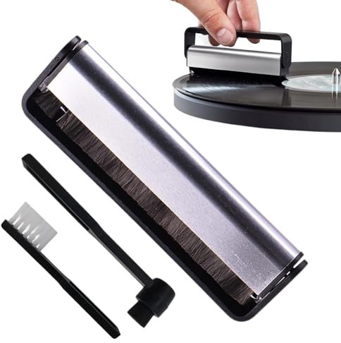 Schallplattenreinigungsbürste – antistatische Reinigungsbürste aus Kohlefaser – LP- und Schallplattenbürstenreinigung, antistatisches Plattenspieler-Zubehör verlängert die Lebensdauer der