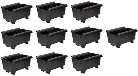 Erdbeerprofi - Profi-Pflanzkasten - 10 Balkonkasten für Erdbeeren - 40x32x23 cm Schwarz - Blumenkasten für 4-5 Erdbeerpflanzen - Pflanzgefäß mit abgerundeten Kanten