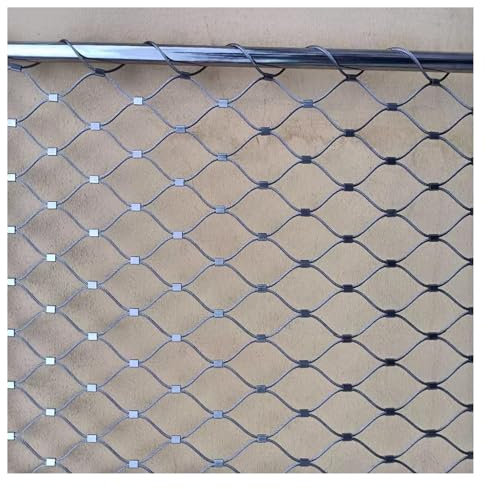 IBOWZ Drahtgitter,304 Edelstahl Drahtgeflecht Maschendrahtzaun 6 cm/2 mm Edelstahl Gartenzaun Schlagfestes Seilnetz Flexibles Geländer Sicherheitsnetz Geflügelzaun