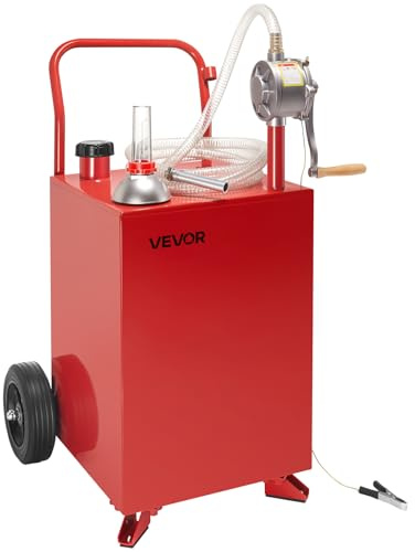 VEVOR Bidon d'Essence et Diesel sur Roues, 75,7 L, Réservoir de Carburant avec Pompe de Transfert Manuelle, Tuyau 3 m, Chariot Ravitaillement Stockage Carburant pour Voitures, Tondeuses, VTT, Bateaux