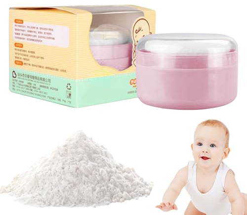Contenitore per polvere per il corpo, contenitore per talco per bambini con piumino, porta polvere per bagno e ciprie, custodia portatile per cosmetici, perfetta per viaggi, asilo e uso