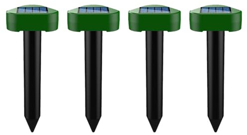 4X Ahuyentador de Topos,Ahuyentador de Ratas,Repelente Ultrasónico de Ratones,Repelente Solar De,Impermeable Repelente de Topo Solar para Jardin y Cámping,Anti Topos, Serpientes -Triangle