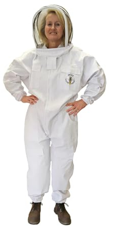 Simon The Beekeeper Buzz Work Wear White Beekeeping Suit with Detachable Fencing Veil