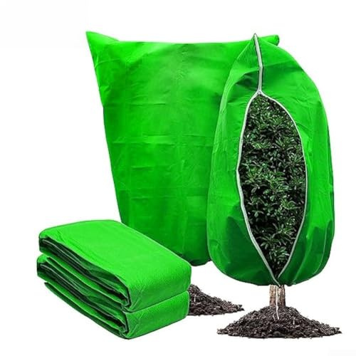 2 fundas anticongelantes para plantas con tela transpirable y cordón para proteger plantas de jardín, arbustos, flores y verduras de las heladas y el viento (80 x 100 cm)
