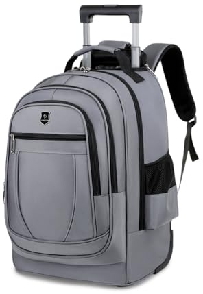FANDARE 35L Trolleys para 15.6 Pulgadas portátiles 2 en 1 Bolsa con Ruedas Hombre Maletines Bolso para Maestra Mochila Profesor con Ruedas Mochilas de trabajo Bolsa Roller para Viajes Negocios Gris