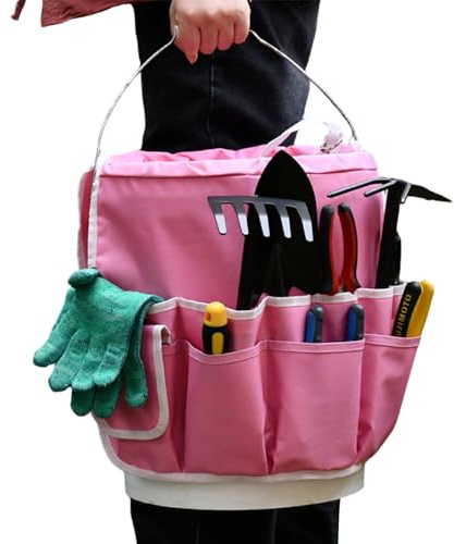 Gartentasche, Eimer-Organizer mit großem Fassungsvermögen, große Kapazität, Garten-Werkzeugkasten mit verdicktem Boden und Griffen, für drinnen und draußen, Heimwerker, Frauen, Vater