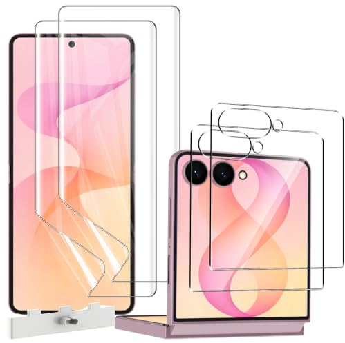AOKUMA Skyddsfilm för Samsung Galaxy Z Flip 8 pansarglas, 2 pansarskydd glas 2 TPU skyddsfolie kompatibel med Samsung Z Flip 8/Z Flip8, premium pansarfilm med 9H hårdhet, repskyddande glas