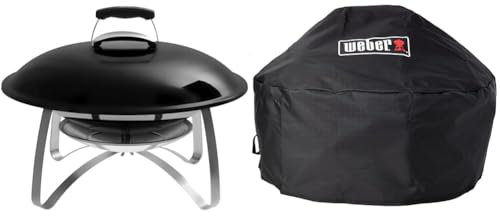 Weber Chimenea Portátil De Jardín Weber, 2750 + Weber 7159, Funda para Chimenea Portátil de Jardin