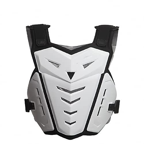 MAOTN Gilet de Protection de Moto, Armure de protéger de Pare Pierre Motocross,Respirante Plastron dorsales Poitrine Moto Protecteur,Ski de Plein air,Tenue Cross de Karting,White,Size