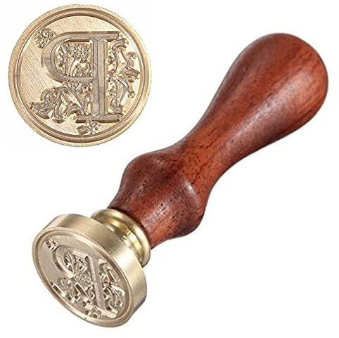 Anawakia sigillstämpel, vintagestil vax, sigillstämpel, sigill set AZ, dekorativt sigill, sigill med trähandtag, brev 26 bokstäver, gör-det-själv trä vax sigill, stämpel 1 styck (P)
