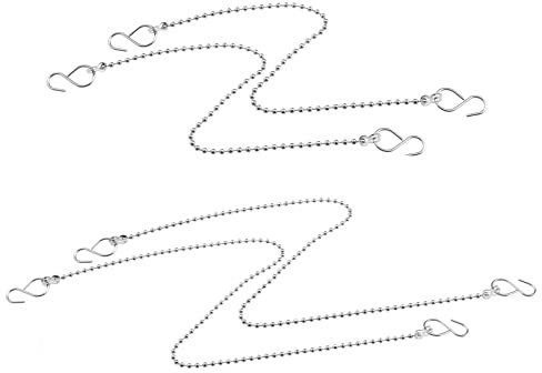 eMagTech 4 Stück Becken-Kette Typ Kugel mit Haken in S-Form Kette für Spüle Badewanne aus Edelstahl für Badewanne, Küchenspüle, Waschbecken