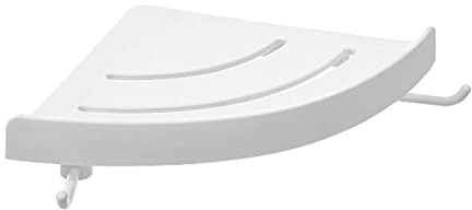 ADGO Apo - Estantería de Pared para baño, pequeña estantería para Colgar en la Pared en la Ducha, sobre la bañera Junto al Lavabo, Estante diseñado para el Contacto con el Agua (Esquina con Borde