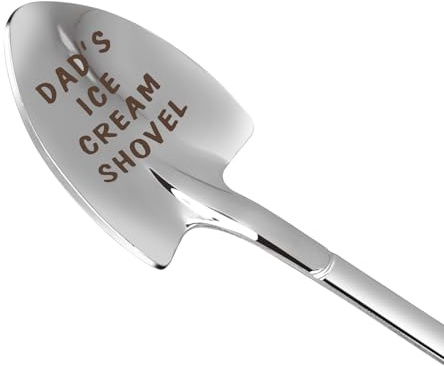 Dad Gifts - Gifts for dad from Daughter. Valentines Day Gifts for dad Ice Cream Spoon Scoop for Ice Cream Lovers, Father birthday Gifts Funny Engraved Stainless Steel Shovel