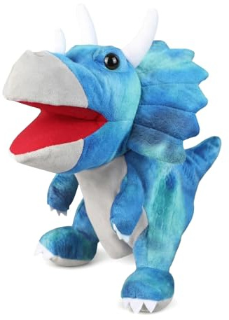 LOMTRATS Dinosaurs handdockor för barn, småbarn inkluderar triceratops och Tyrannosaurus Rex med rörliga öppna munnar, perfekt för berättande, undervisning, förskola, födelsedagspresenter