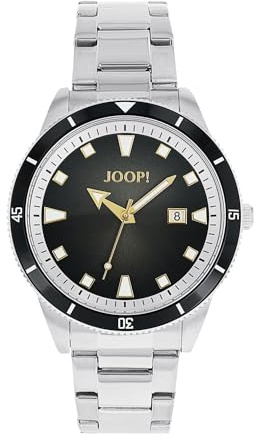 Joop! Armbanduhr Herren Quarzuhr Analog, mit Edelstahl Armband, Grau, 10 bar Wasserdicht, Kommt in Uhren Geschenk Box, 2037698