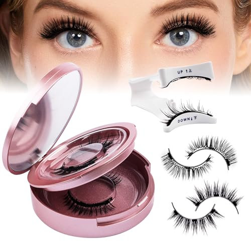 GEMERRY Faux Cils Magnetique Magnetic 2 paires Lashes Faux Cils Magnétiques Avec Applicateur Pas besoin de Colle Cil Magnétiques Aspect Naturel & Imperméables Sans Eye-liner Cils Magnétiques(Style B)