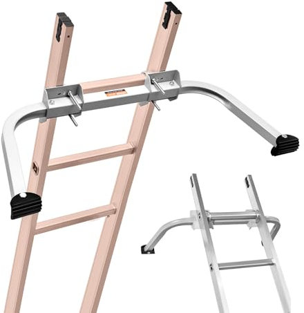 VEVOR Stabilisateur d'Échelle de Toit en Acier au Carbone avec Accessoires, Pieds Caoutchouc Antidérapants, Capacité Charge 150 kg, Compatible avec Différentes Formes d'Échelles pour Gouttière Toit