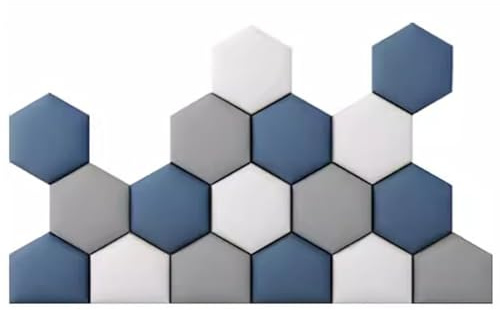 Cuscini da parete esagonali 3D, morbidi pannelli anti-collisione, con testiera imbottita per la camera dei bambini, decorazione creativa e sicura, design elegante da parete, adatto per neonati e