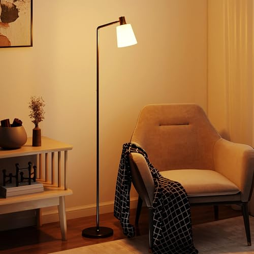 HOMCOM Lampada da Terra LED Regolabile Testa Girevole 350° Moderna Nero