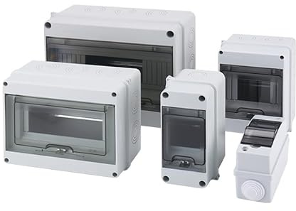 Caja Cuadro Electrico Superficie,Caja de Distribución de Superficie,5 Modulos,Caja Estanca Exterior Electrica IP65,Caja Conexiones Electricas,Para Casa, Taller, Jardín, Exteriores