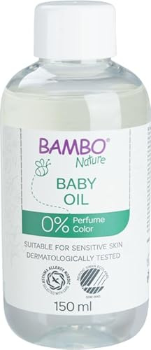 Bambo Nature Baby Oil, 150ml, Gentle Moisturising Oil for Babies & Children, Perfume Free, Colour Free, Suitable for Dry & Sensitive Skin