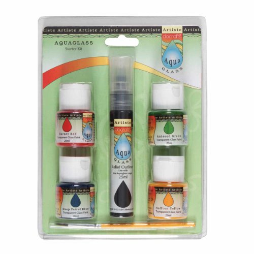 Artiste Aquaglass Starter Kit,Packof1, Green/Red/Yellow
