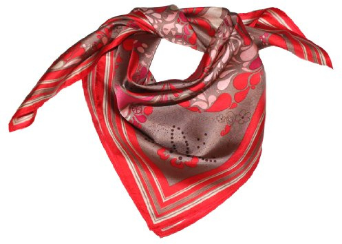 Lorenzo Cana lyx sidenduk uppvånad tryckt duk 100 % siden 70 cm x 70 cm harmoniska färger damduk omduk 89037