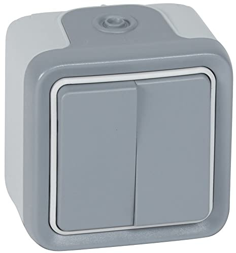 Legrand - 069715 doble conmut 10a gris plexo ii monob. sup Ref. 6565120036