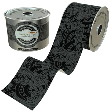 Dynamic Tape Eco Biomechanical Tape 4-Way Stretch, Black/Grey, 2 inch Roll