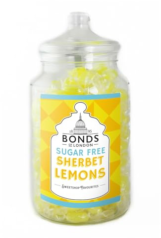 Bonds of London Sugar Free Sherbet Lemon Jar, Vegetarian, Retro Hard Gift Sweets, 2 Kg (Pack of 1)
